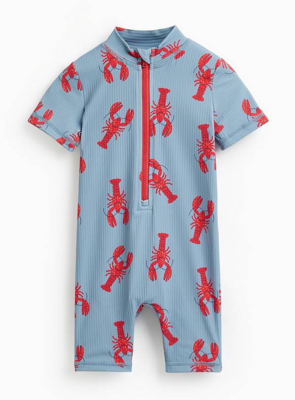 Blue Lobster Print Sunsafe Swimsuit 12-18 months