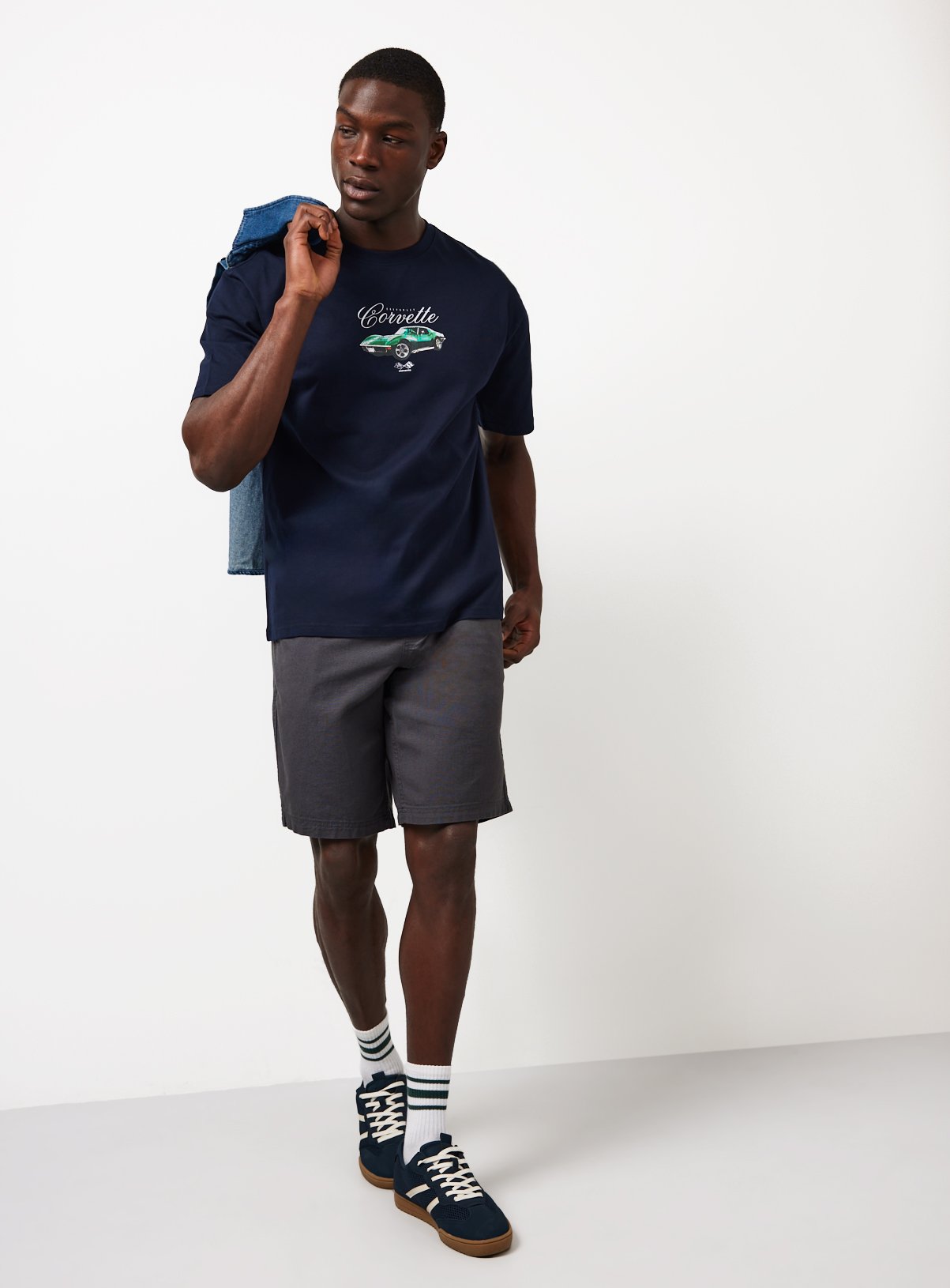 Charcoal Pull On Cotton Shorts 44 - Image 2 thumbnail
