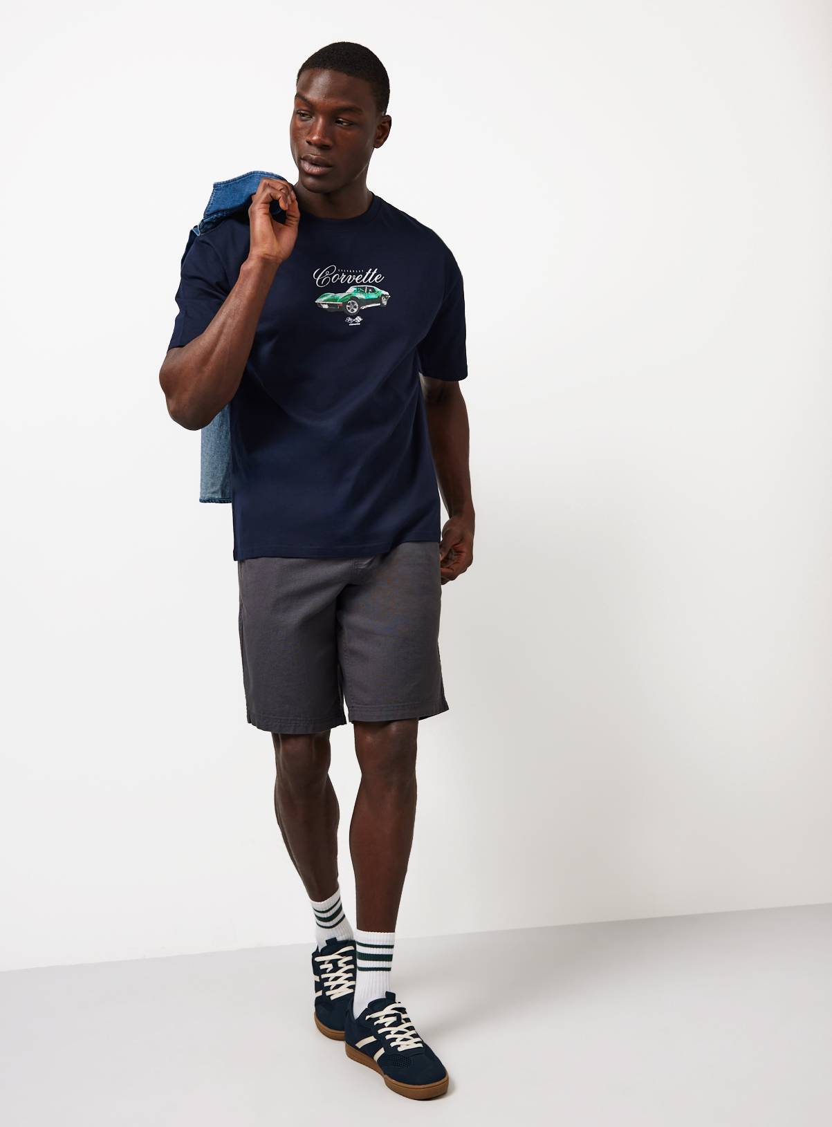 Charcoal Pull On Cotton Shorts 44 - Image 2