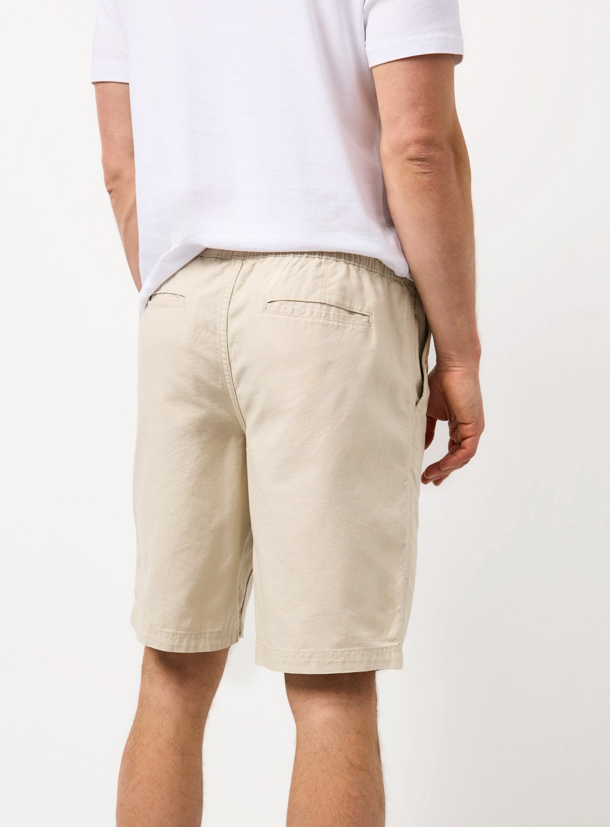 Cream Pull On Cotton Shorts 50 - Image 5 thumbnail