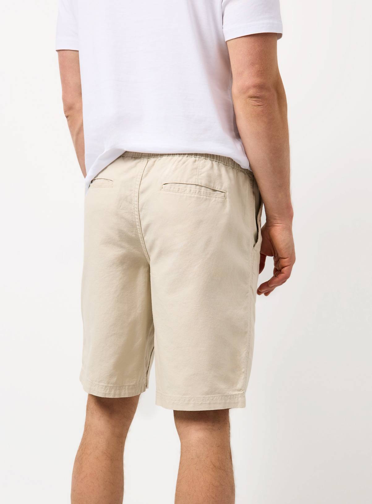 Cream Pull On Cotton Shorts 50 - Image 5