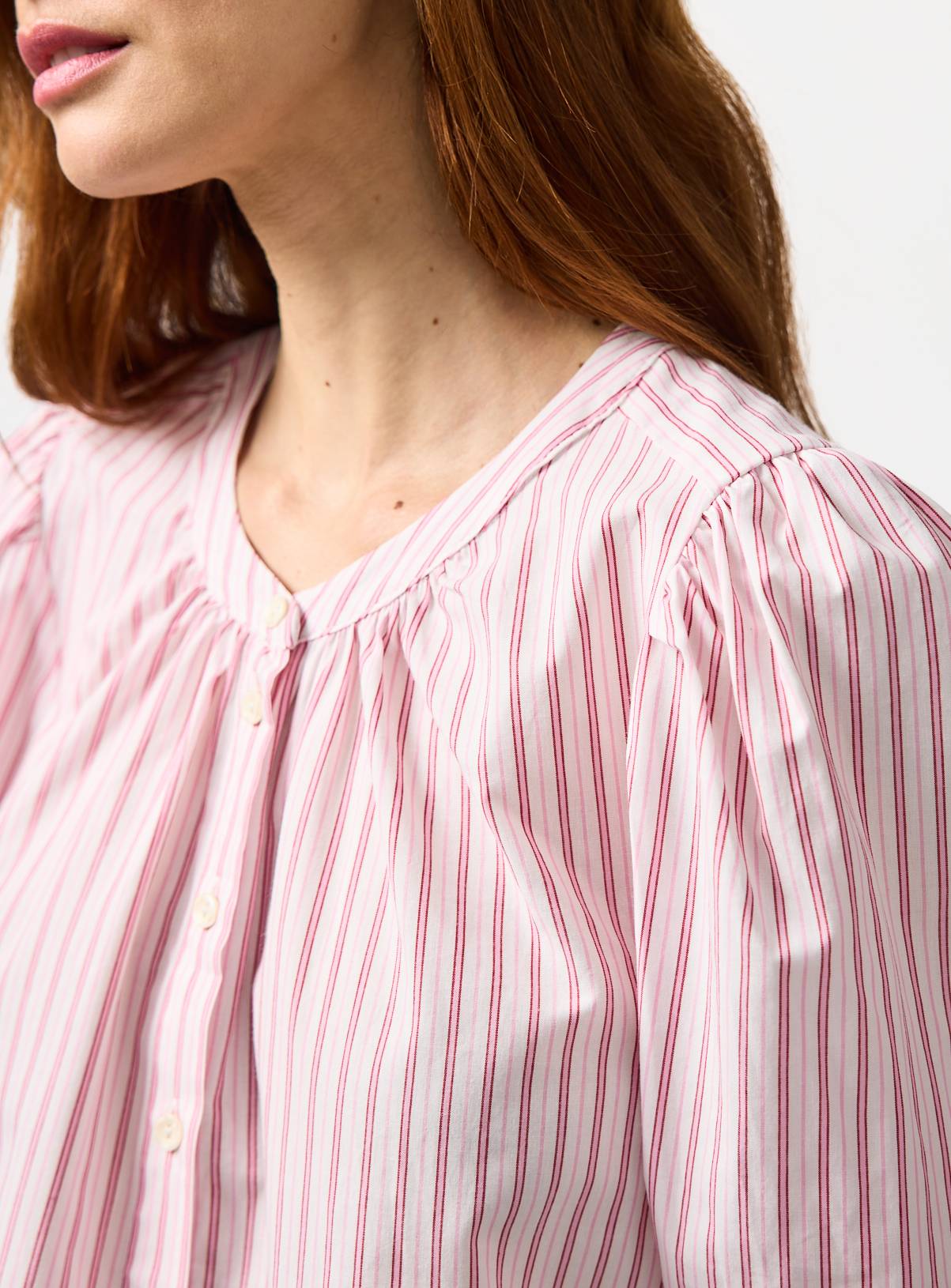 Pink Stripe Long Sleeve Blouse 16 - Image 3