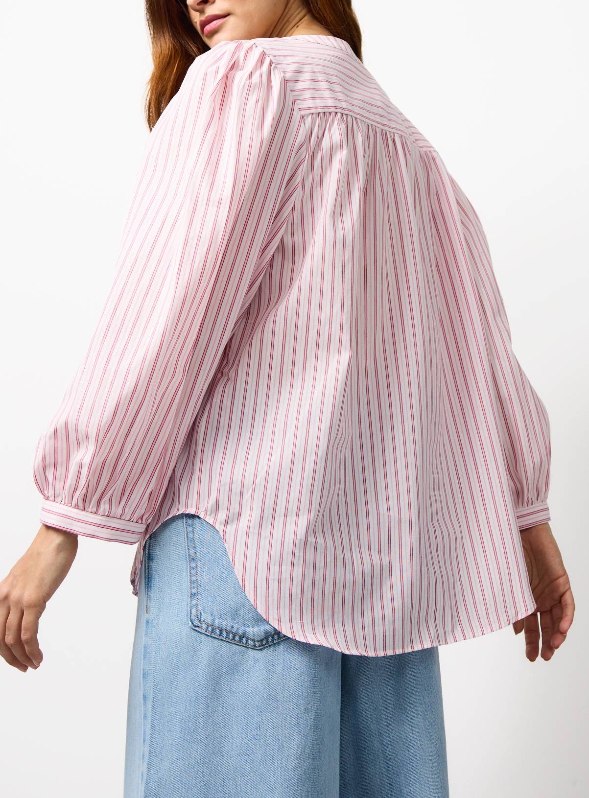 Pink Stripe Long Sleeve Blouse 16 - Image 4
