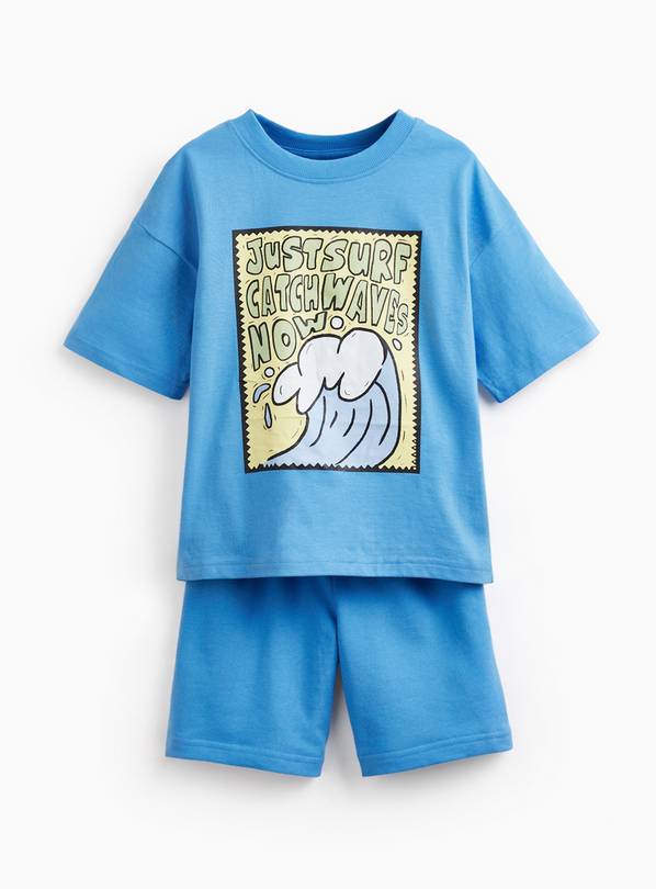 Blue Wave Graphic T-Shirt & Shorts Set 6-7 years