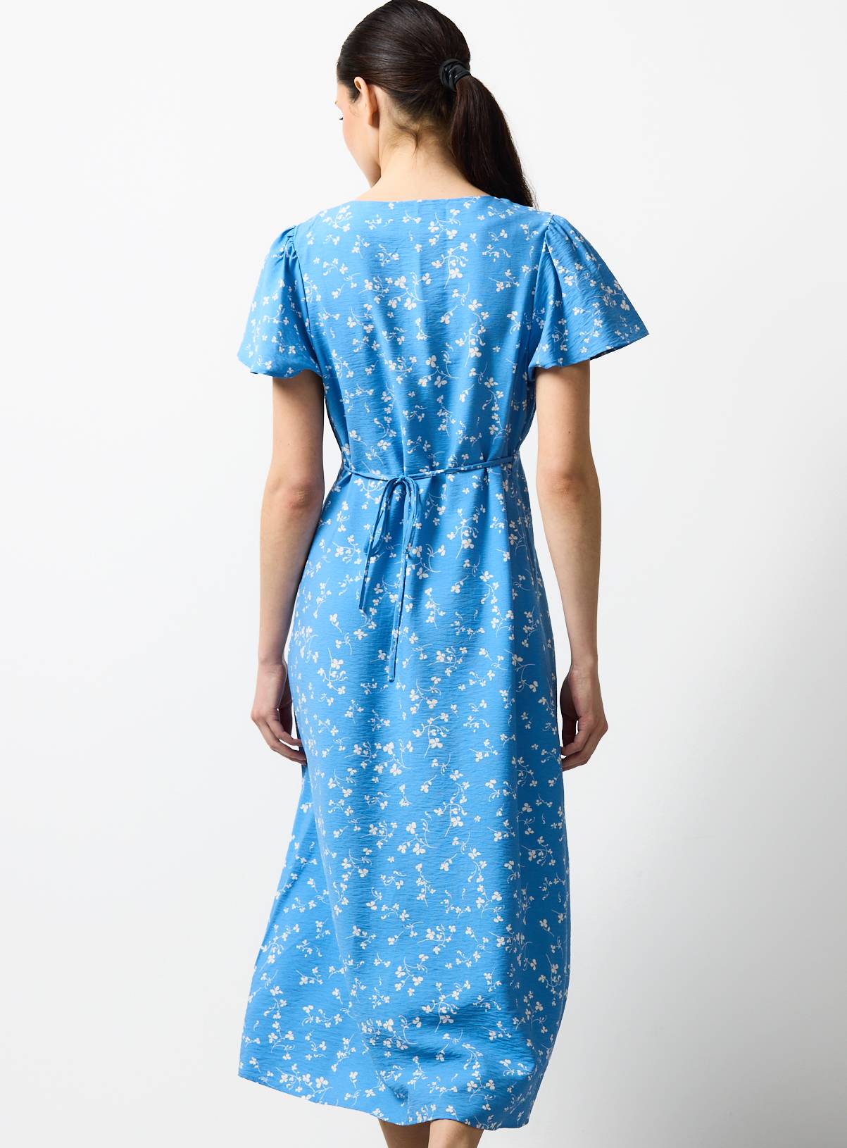 Blue Floral Print Midaxi Tea Dress 12 - Image 4