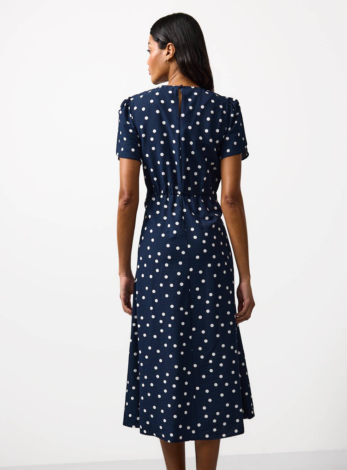 Navy Spot Print Maxi Tea Dress 10 - Image 4