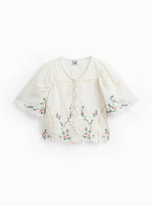Embroidered Shirt & Denim Shorts Set 8 years