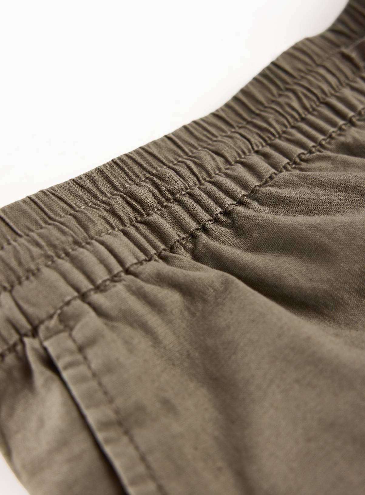 Brown Linen Blend Shorts 38 - Image 4
