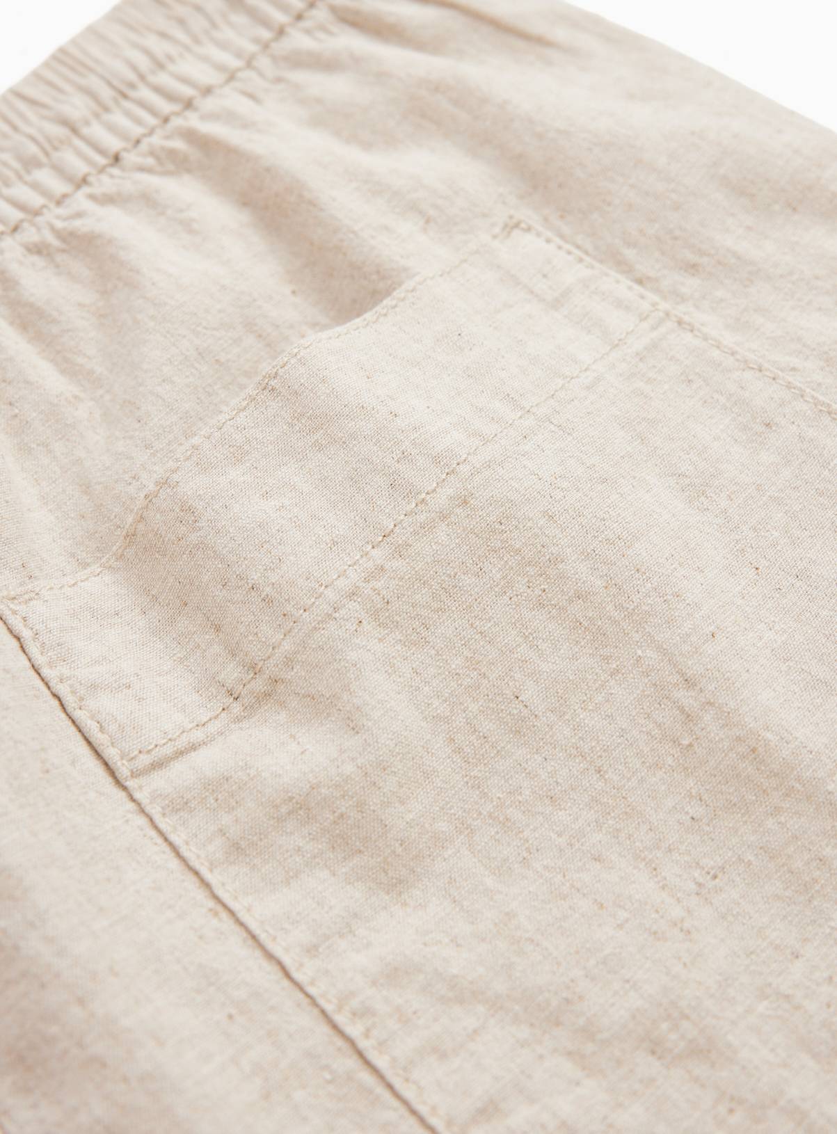 Natural Linen Blend Shorts 36 - Image 4