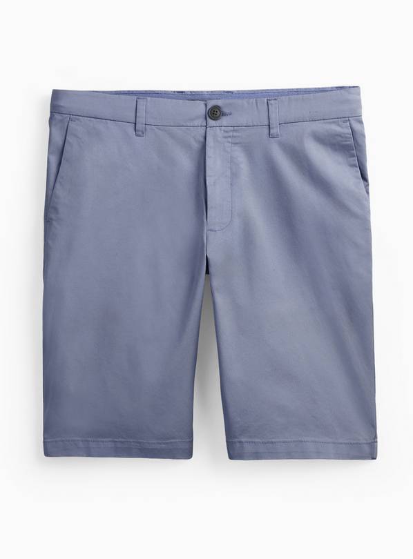 Blue Longer Length Lightweight Chino Shorts 36