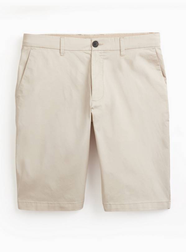 Cream Longer Length Lightweight Chino Shorts 32
