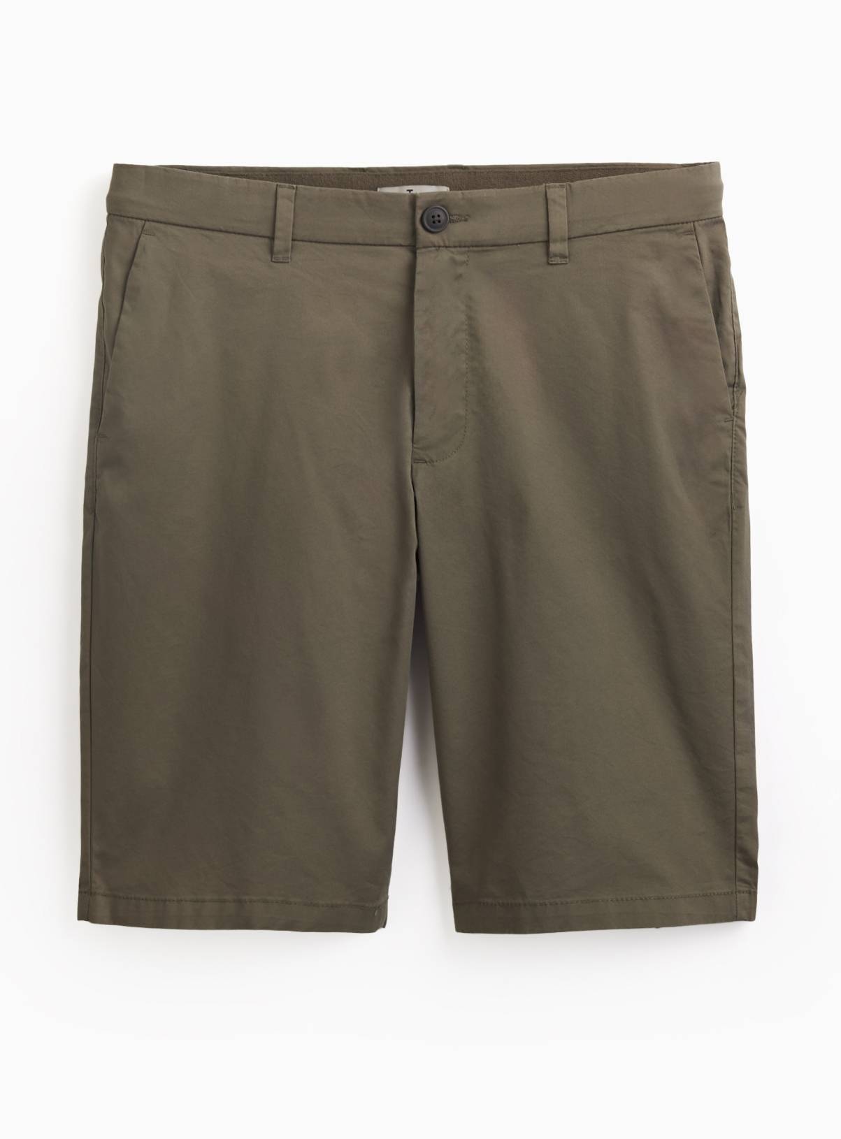 Khaki Longer Length Lightweight Chino Shorts 50 - Image 3