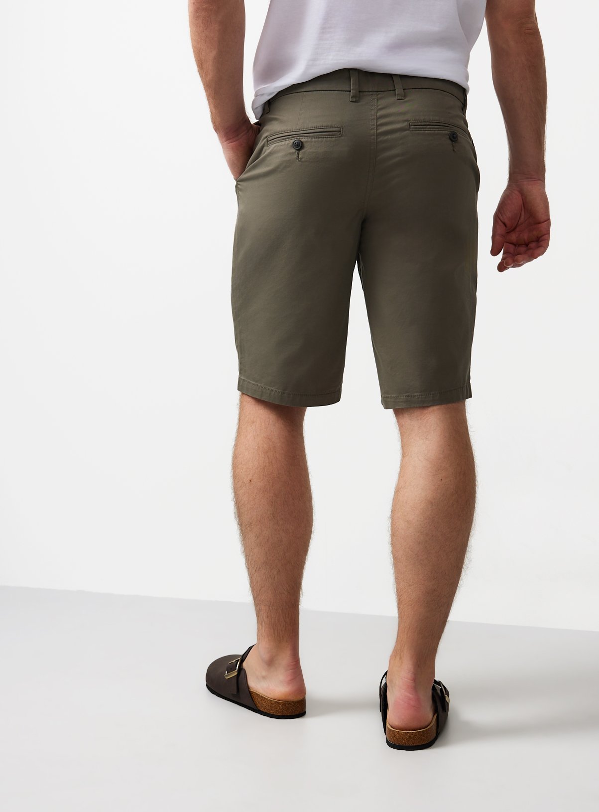 Khaki Longer Length Lightweight Chino Shorts 50 - Image 5 thumbnail