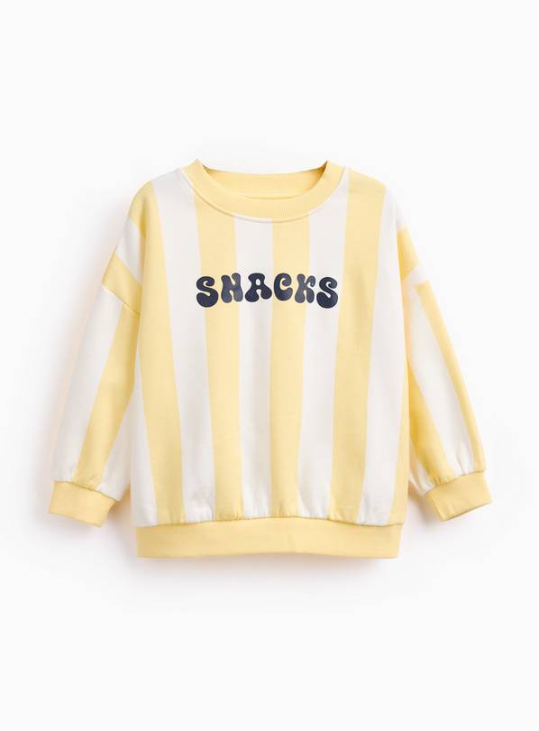 Yellow Stripe Snacks Graphic Sweatshirt 3-4 years
