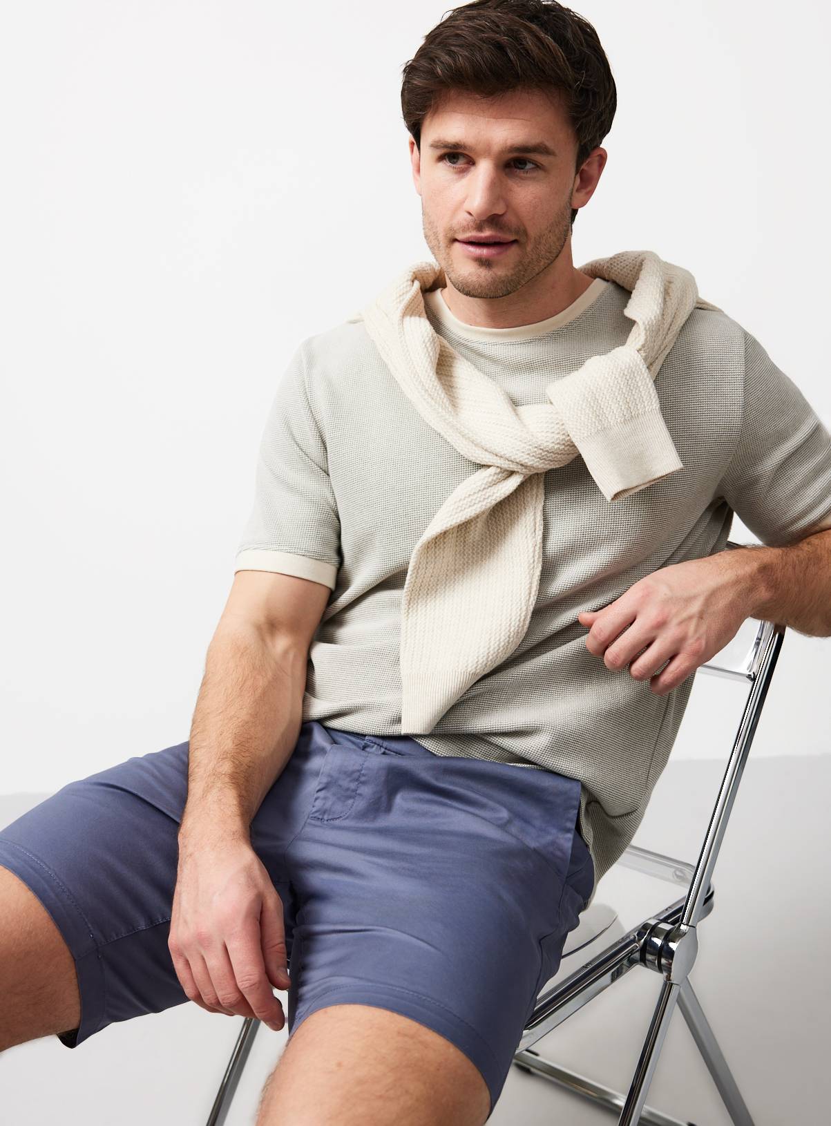 Blue Lightweight Chino Shorts 44 - Image 1