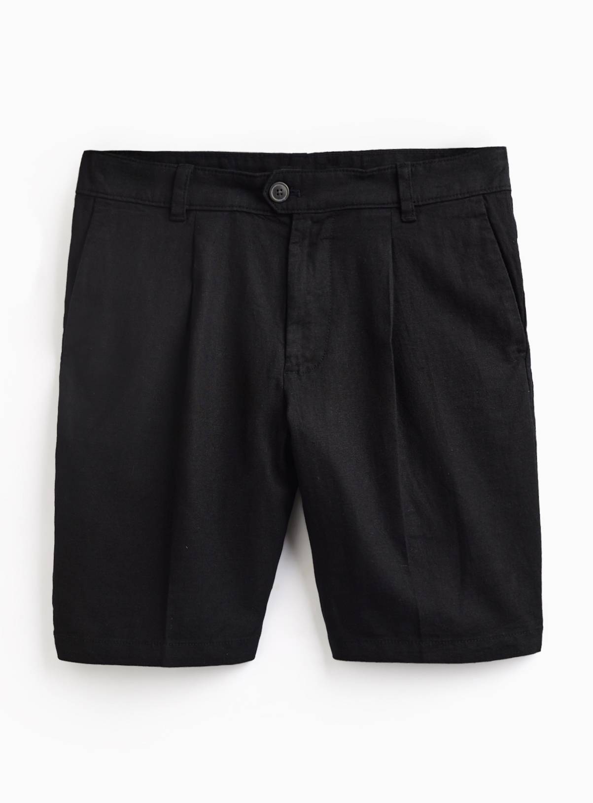 Black Linen Blend Shorts 48 - Image 3