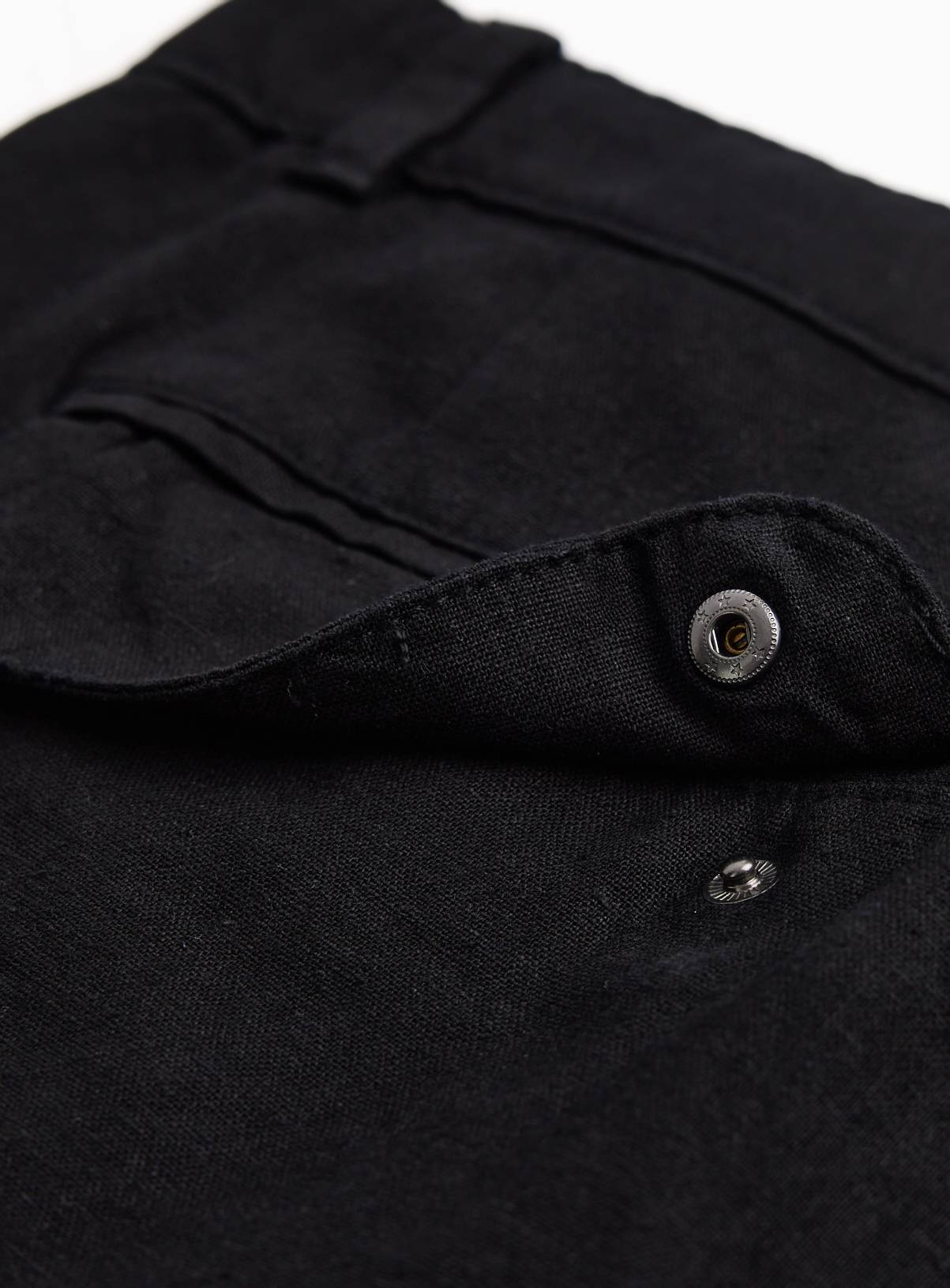 Black Linen Blend Shorts 48 - Image 4