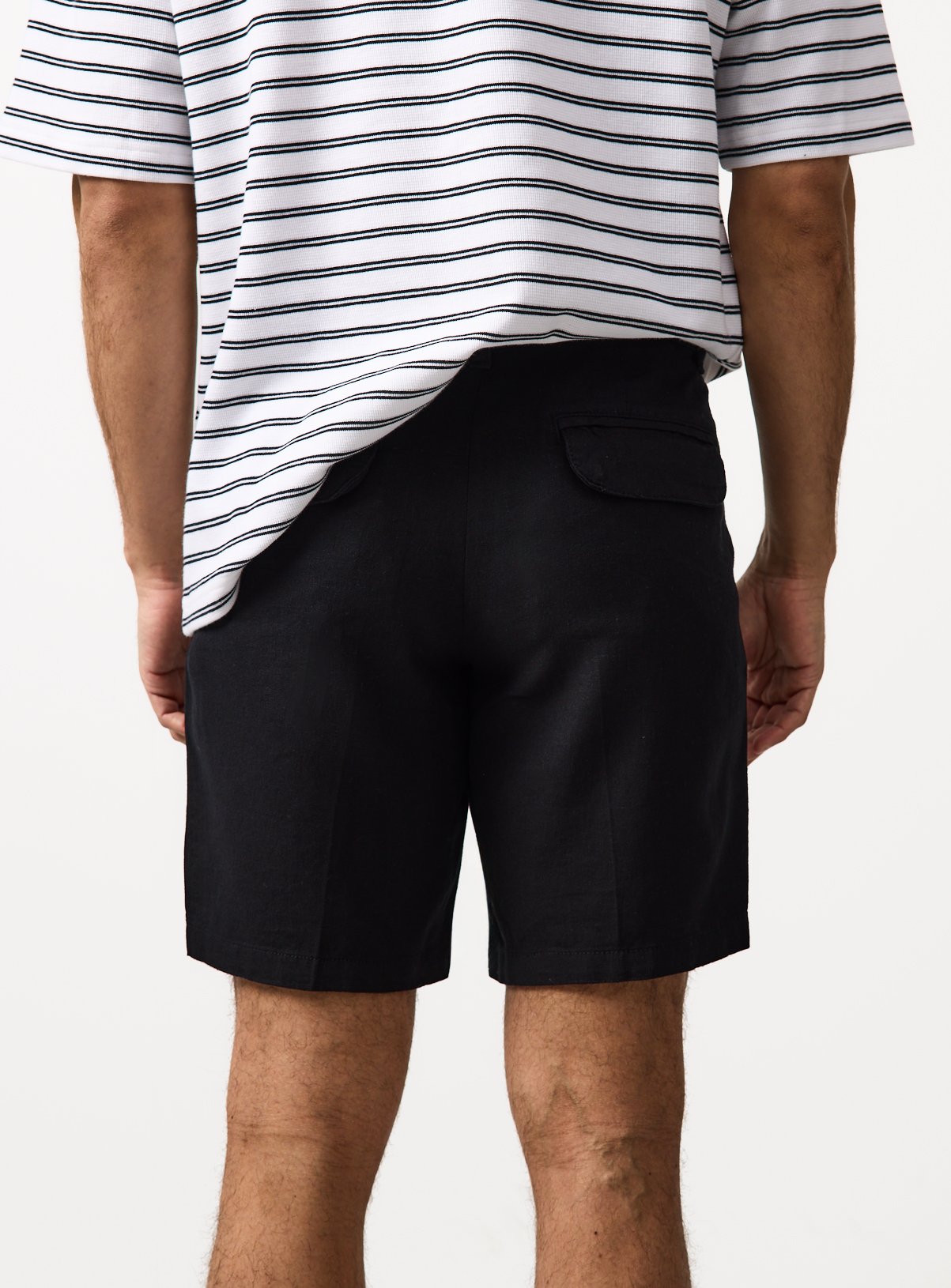 Black Linen Blend Shorts 48 - Image 5 thumbnail