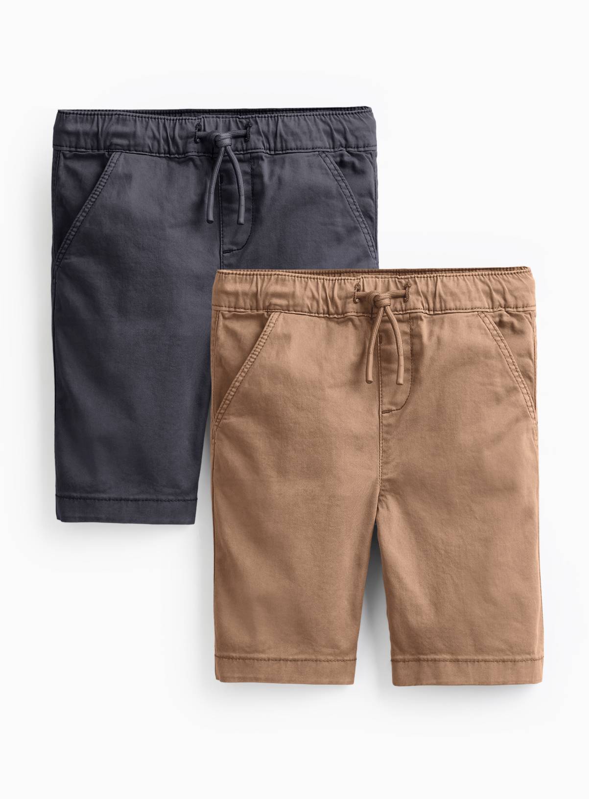 Charcoal & Tan Twill Shorts 2 Pack 8 years - Image 1