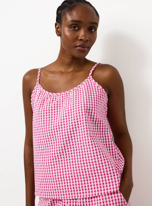Pink Gingham Cami Co-ord Pyjama Top 14