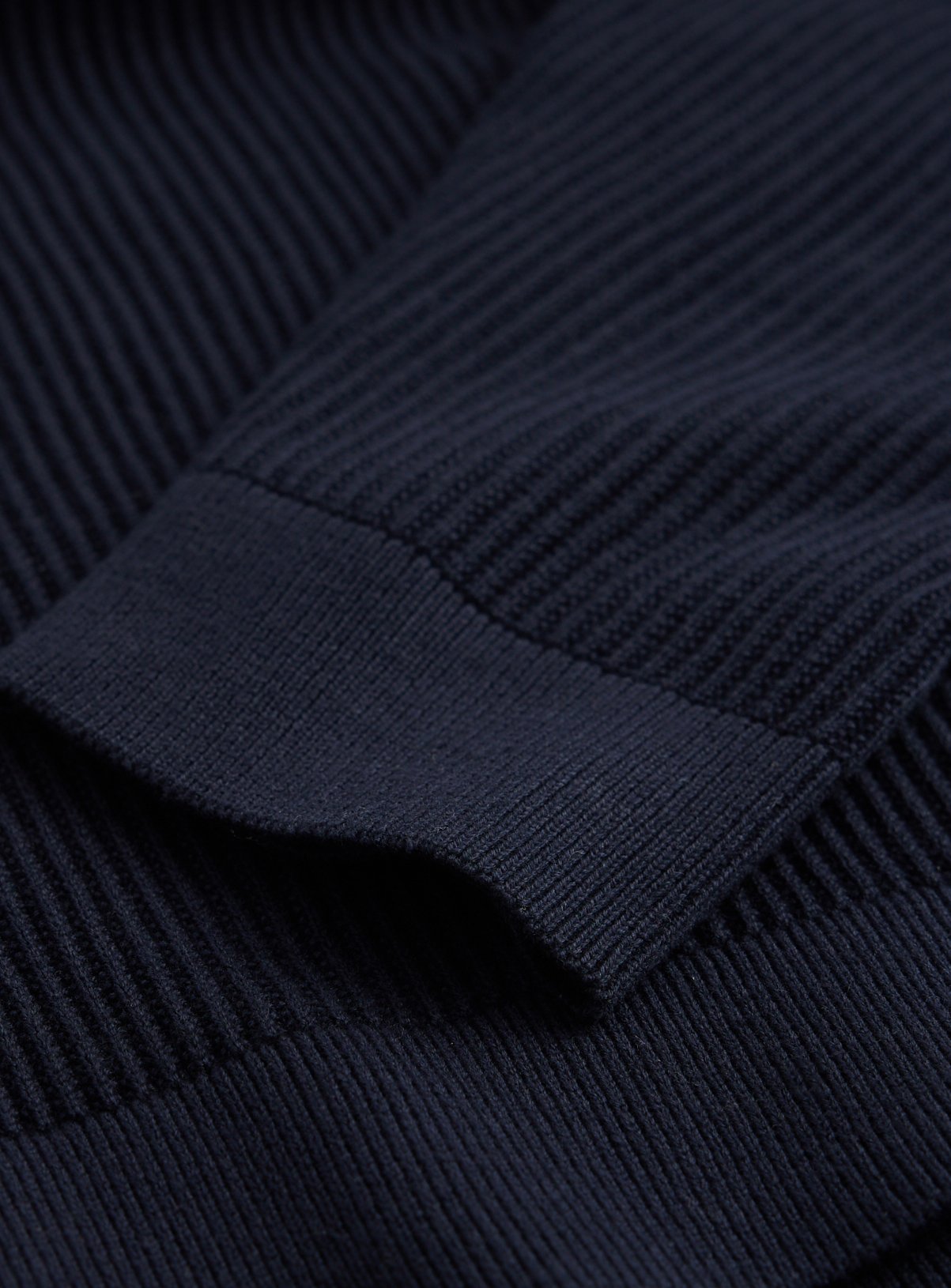 Navy Long Sleeve Ribbed Polo XXXL - Image 4 thumbnail