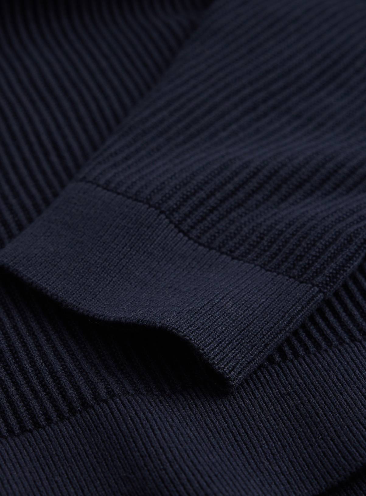 Navy Long Sleeve Ribbed Polo XXXL - Image 4