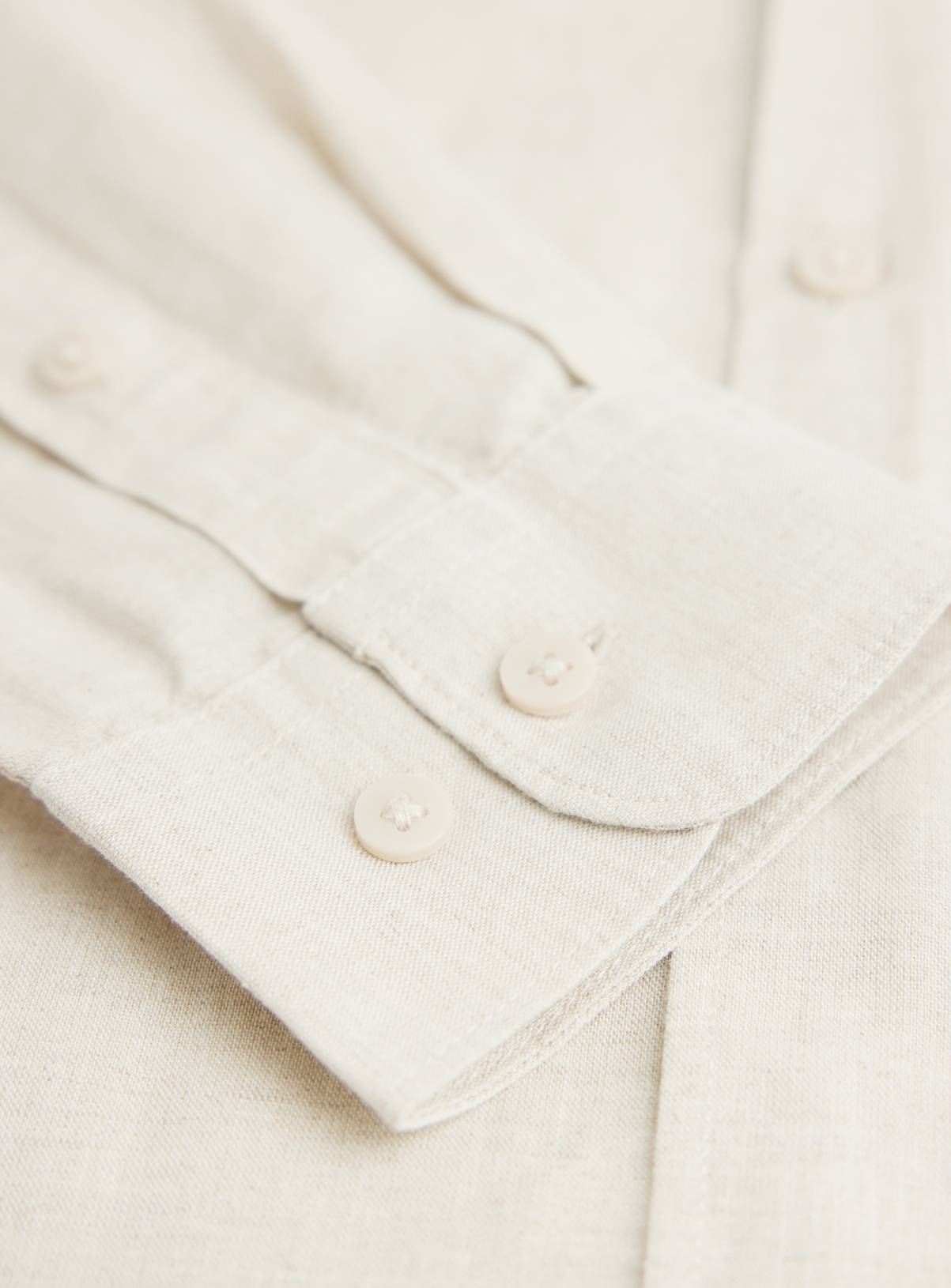 Stone Linen Blend Long Sleeve Button Up Shirt XL - Image 4