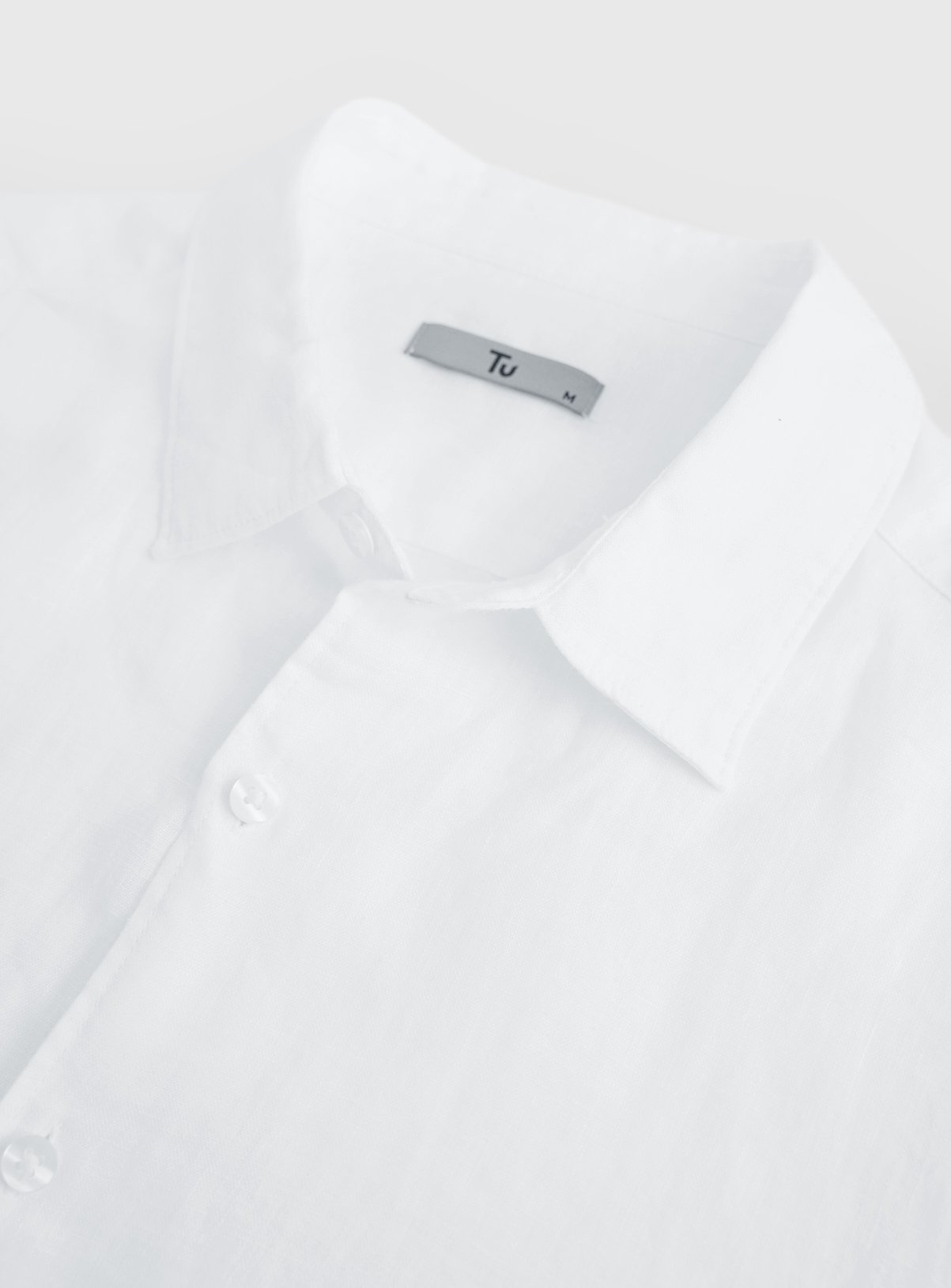 White Pure Linen Short Sleeve Shirt XXXL - Image 4 thumbnail