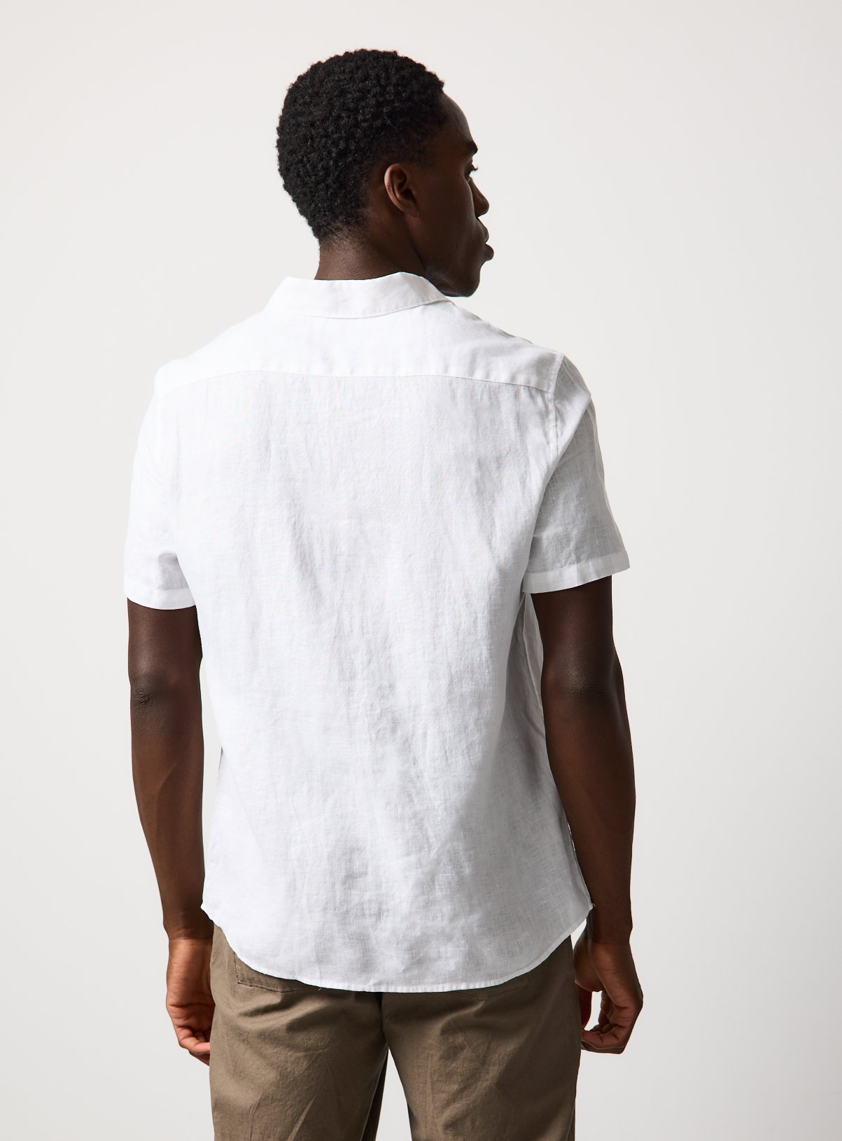 White Pure Linen Short Sleeve Shirt XXXL - Image 5 thumbnail