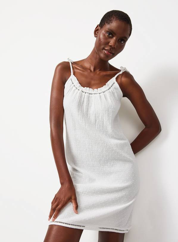 White Double Cloth Chemise Night Shirt XL