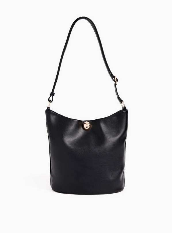Black Bucket Clasp Detail Shoulder Bag One Size