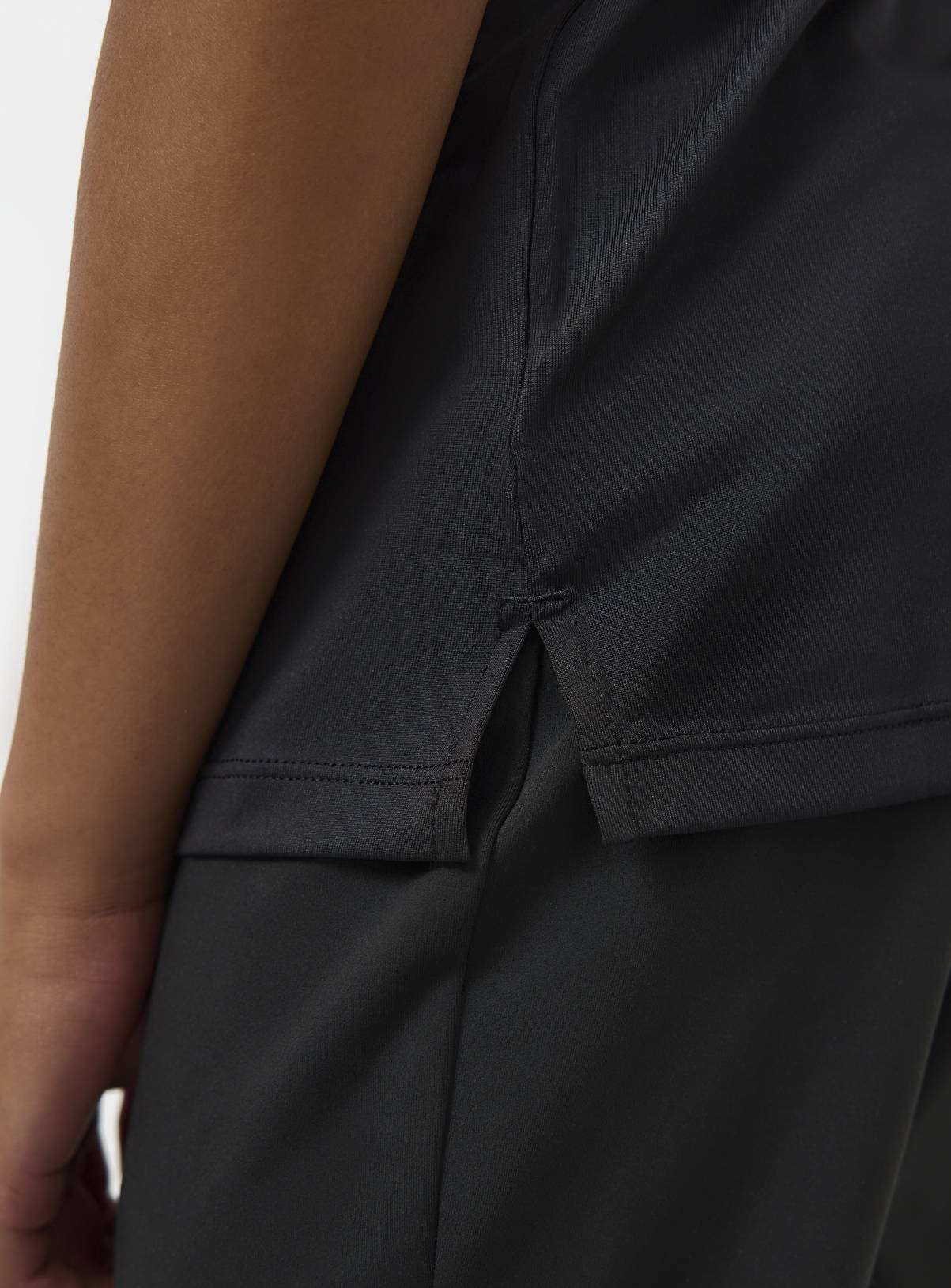 Black Cotton Blend Crew Neck Sleeveless Active Vest 11 years - Image 2