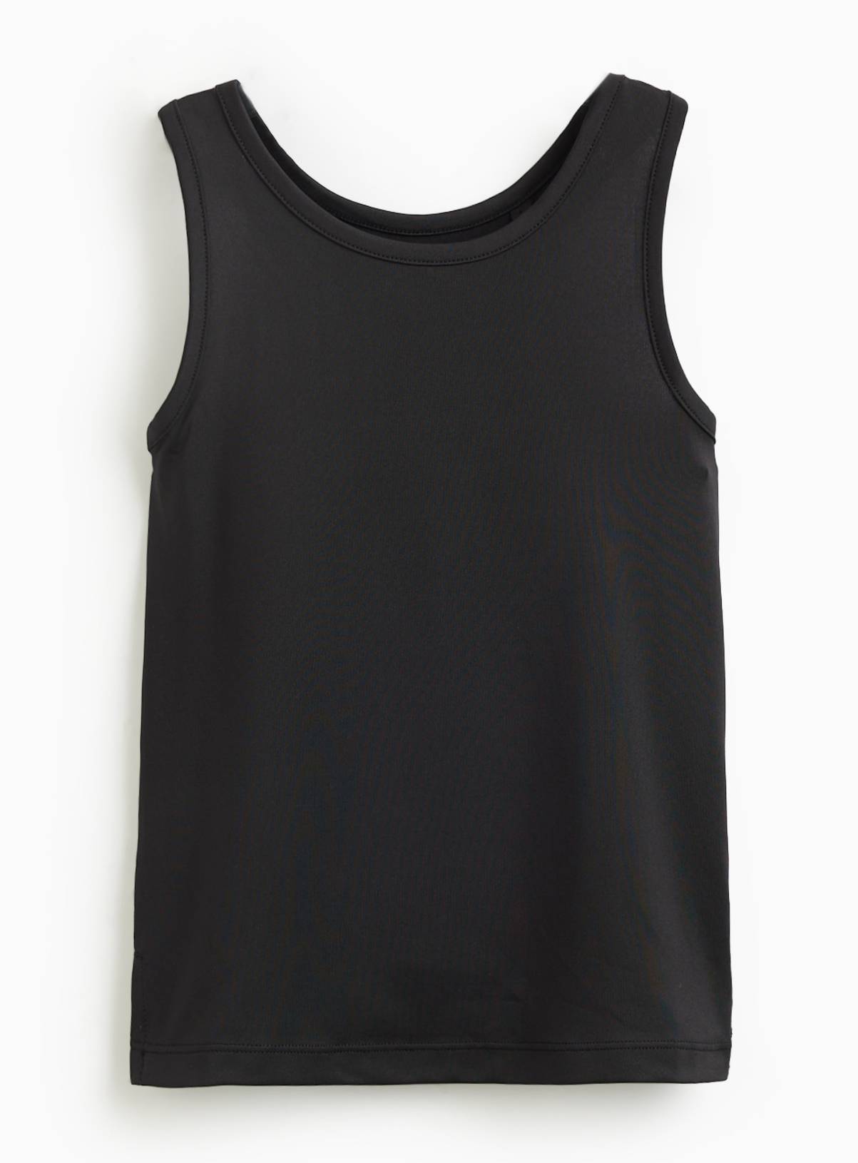 Black Cotton Blend Crew Neck Sleeveless Active Vest 11 years - Image 3