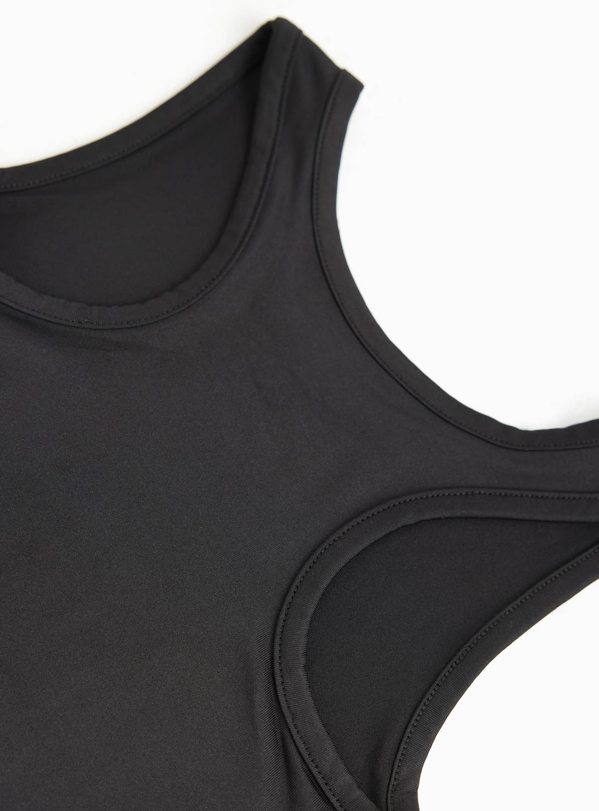 Black Cotton Blend Crew Neck Sleeveless Active Vest 11 years - Image 4