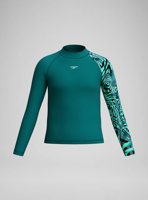 SPEEDO Boys Digital Long Sleeve Rash Top 9-10 years