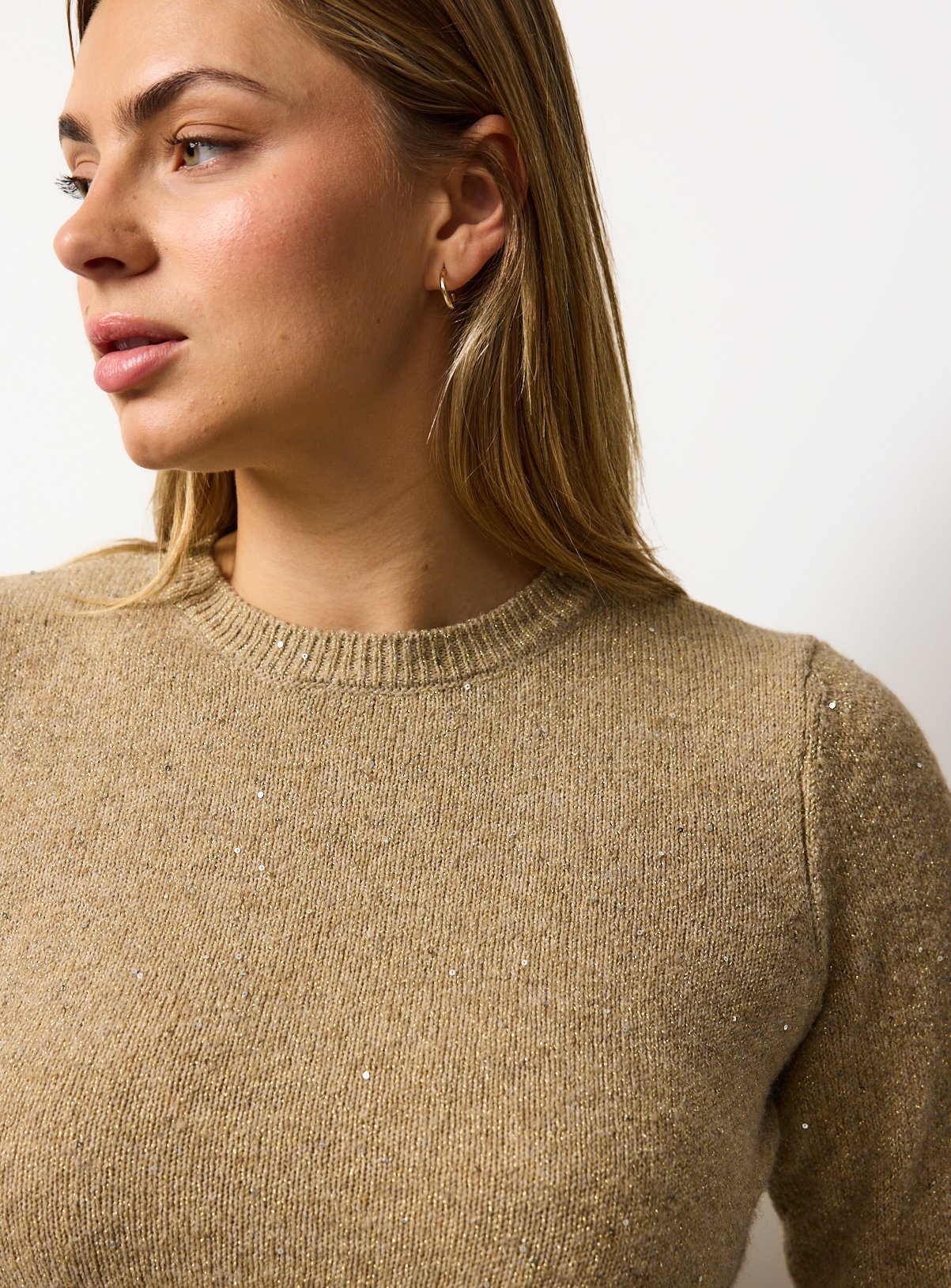 Gold Sequin Crew Neck Jumper 8 - Image 3 thumbnail