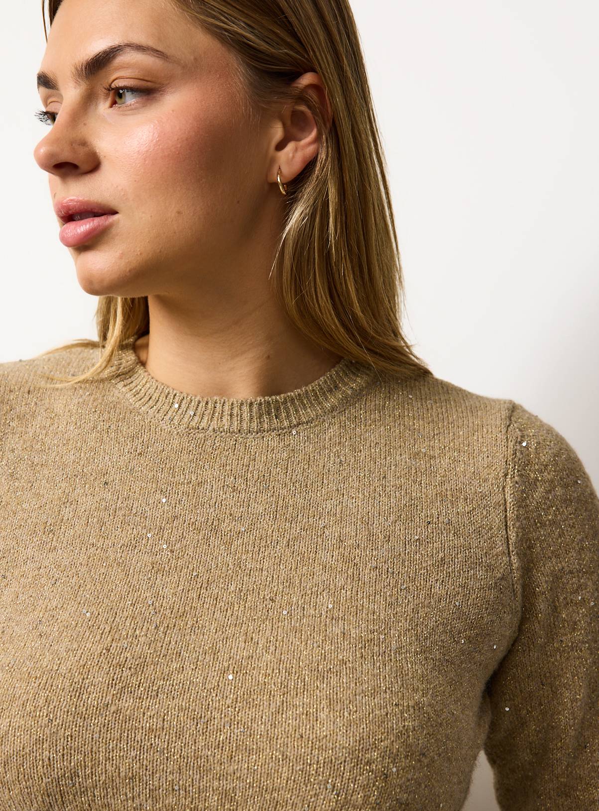 Gold Sequin Crew Neck Jumper 8 - Image 3