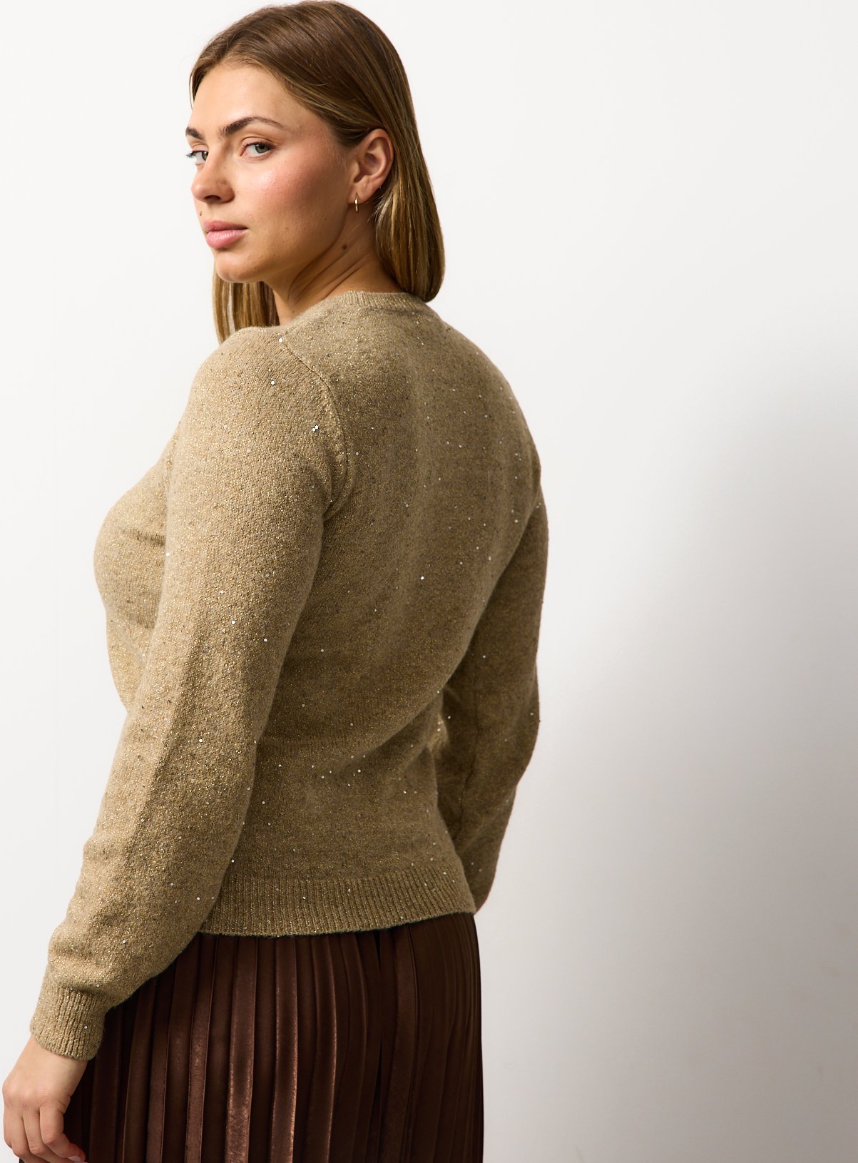 Gold Sequin Crew Neck Jumper 8 - Image 4 thumbnail