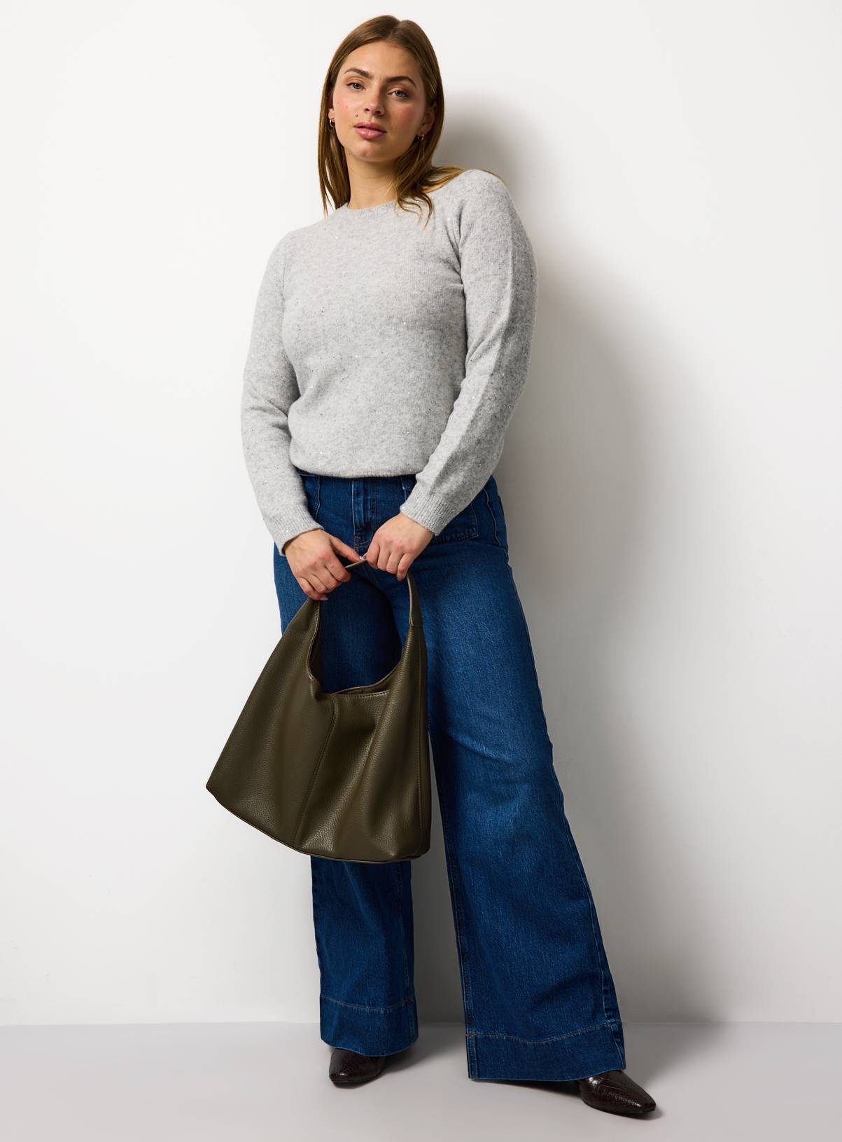 Silver Sequin Crew Neck Jumper 18 - Image 3