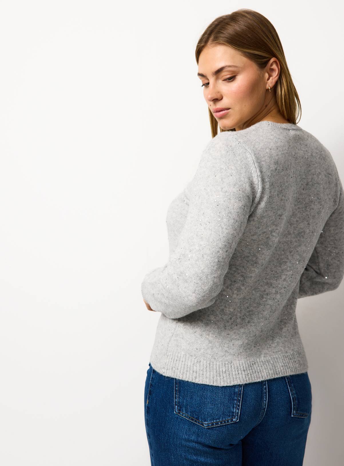 Silver Sequin Crew Neck Jumper 18 - Image 4
