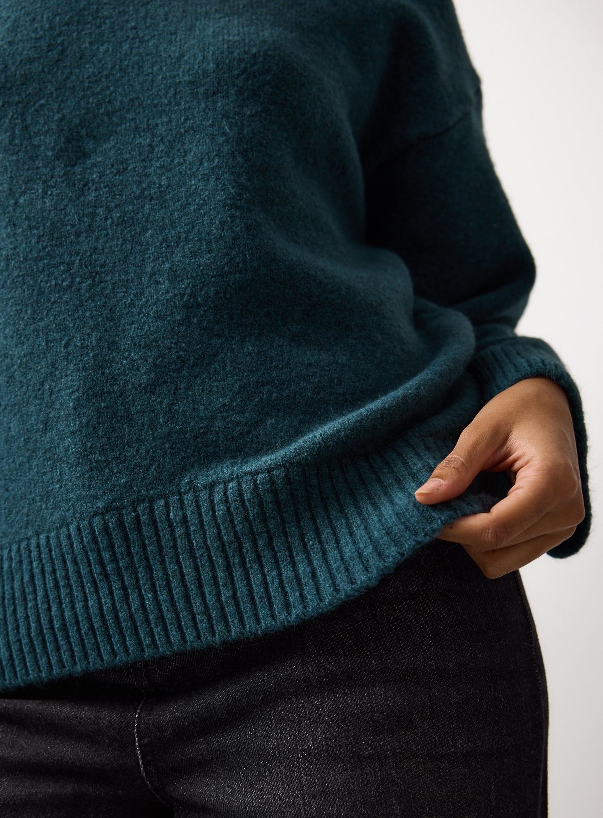 Teal Crew Neck Knitted Jumper 8 - Image 3 thumbnail