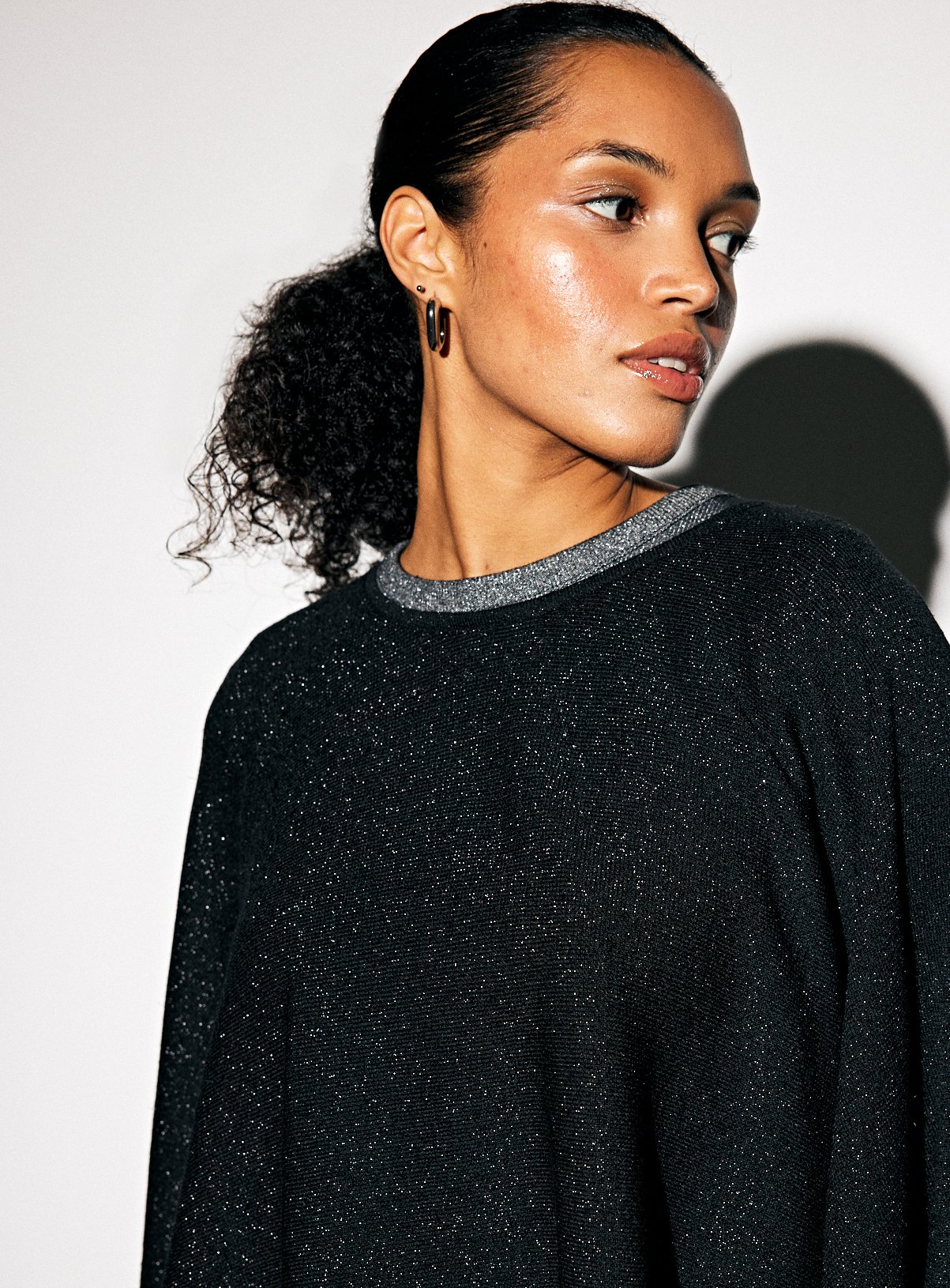 Black Sparkly Cape Top XS - Image 2 thumbnail