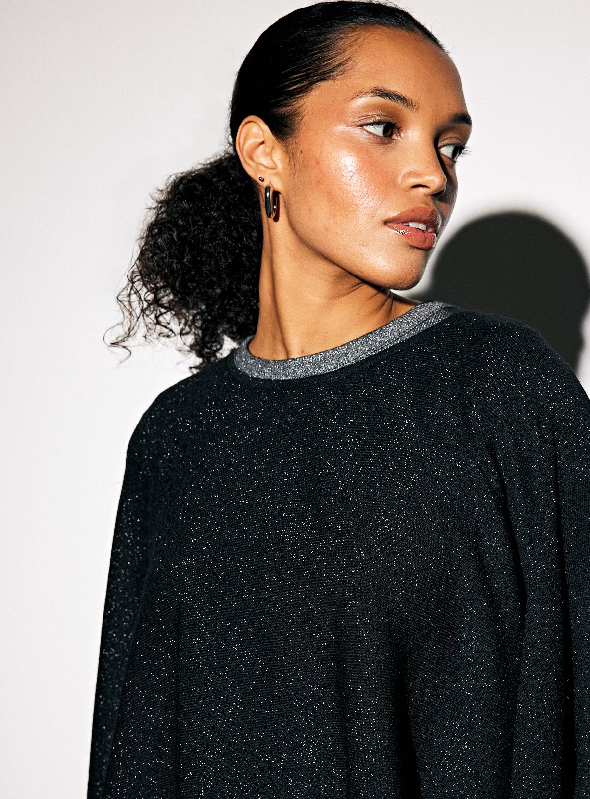 Black Sparkly Cape Top XS - Image 2