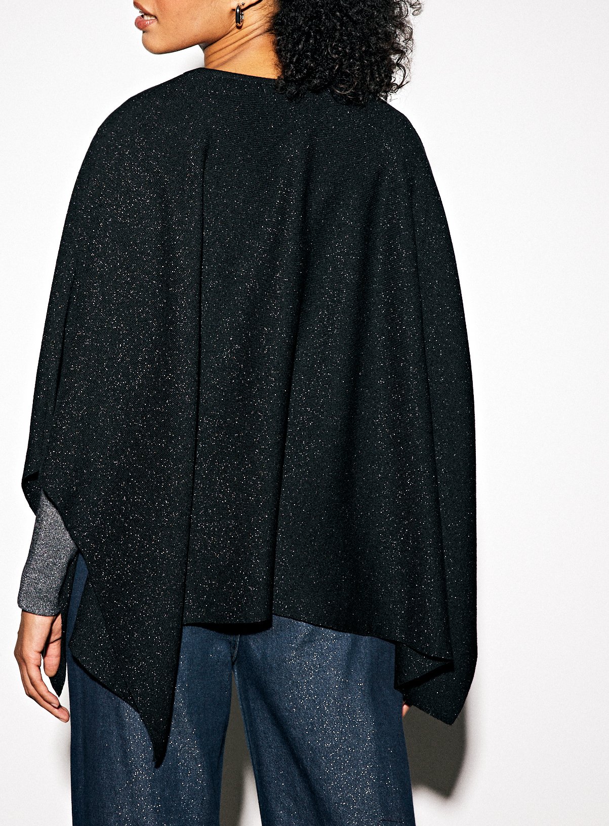 Black Sparkly Cape Top XS - Image 4 thumbnail