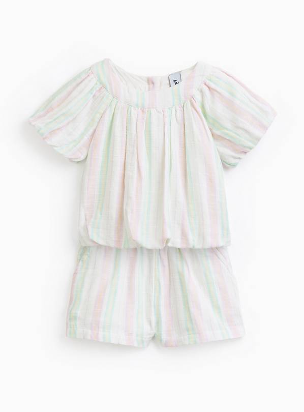 Stripe Print Bubble Hem Top & Shorts Set 4-5 years