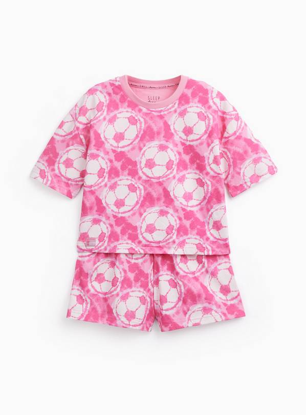 Pink Football Print Shortie Pyjamas 1-2 years