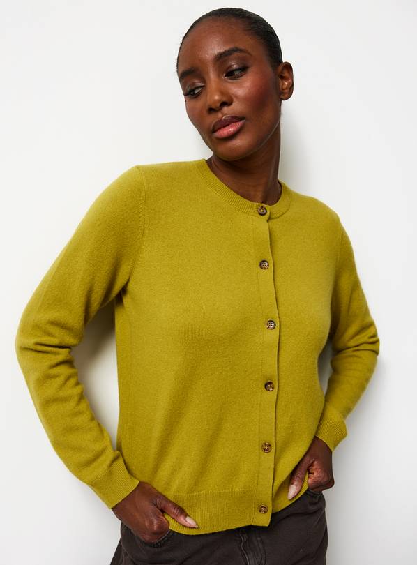 Green Premium Cashmere Crew Neck Cardigan 22