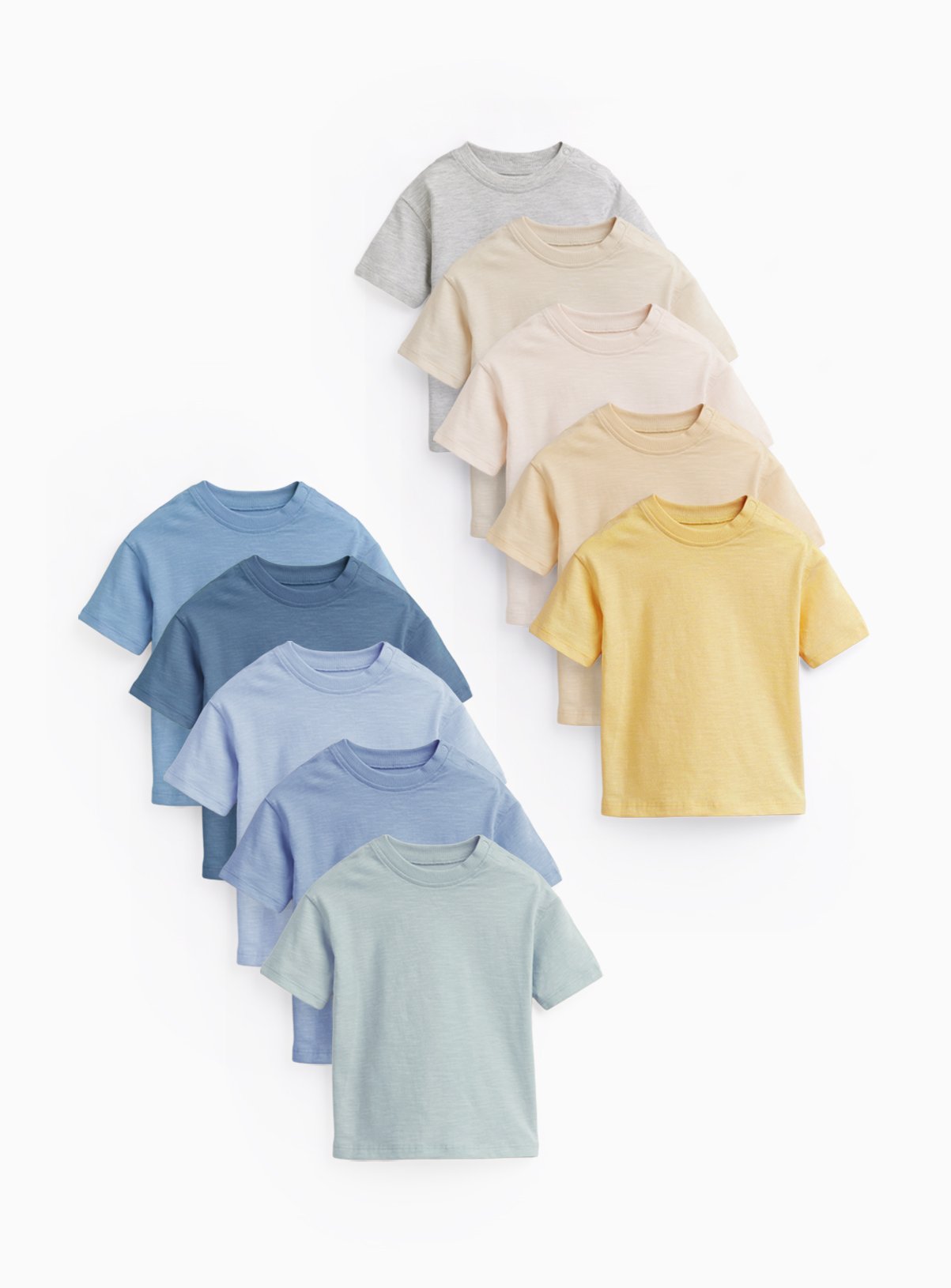 Blue & Yellow Shades T-Shirts 10 Pack 3-6 months - Image 1 thumbnail