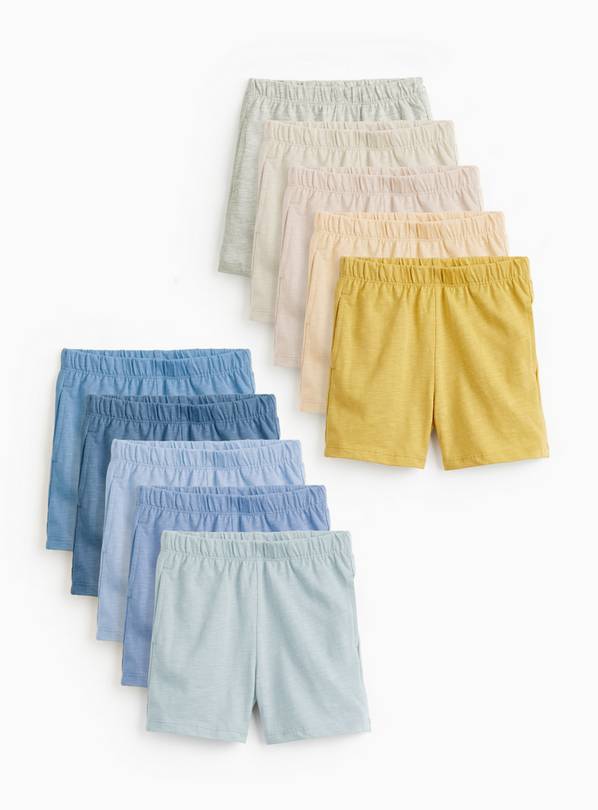 Blue & Yellow Shades Shorts 10 Pack 9-12 months