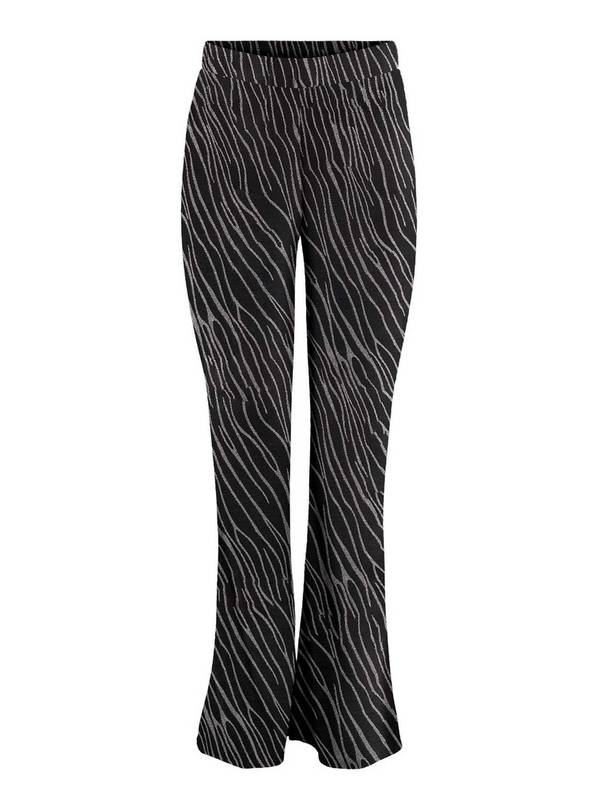 NOISY MAY Black flared glitter zebra pants M/UK10